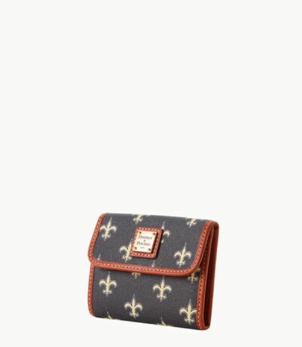 Black Dooney And Bourke NFL Saints Flap Credit Women's Wallets | 65YXQVNHK