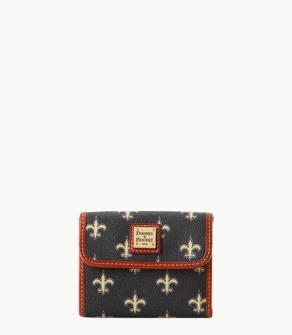 Black Dooney And Bourke NFL Saints Flap Credit Women\'s Wallets | 65YXQVNHK