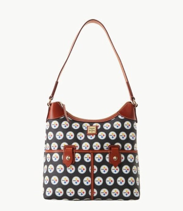 Black Dooney And Bourke NFL Steelers Zip Women\'s Hobo Bag | 24RAFJXTD