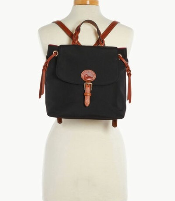 Black Dooney And Bourke Nylon Flap Women's Backpacks | 03UCHJLGY