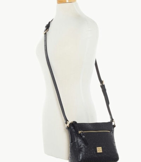 Black Dooney And Bourke Ostrich Allison Women's Crossbody Bags | 90NCZFGDK