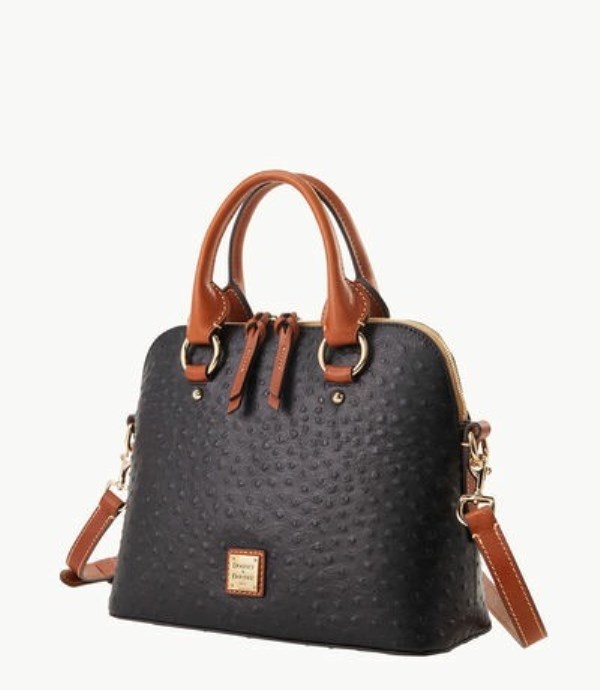 Black Dooney And Bourke Ostrich Cameron Women's Satchel Bags | 36AFQTJBW