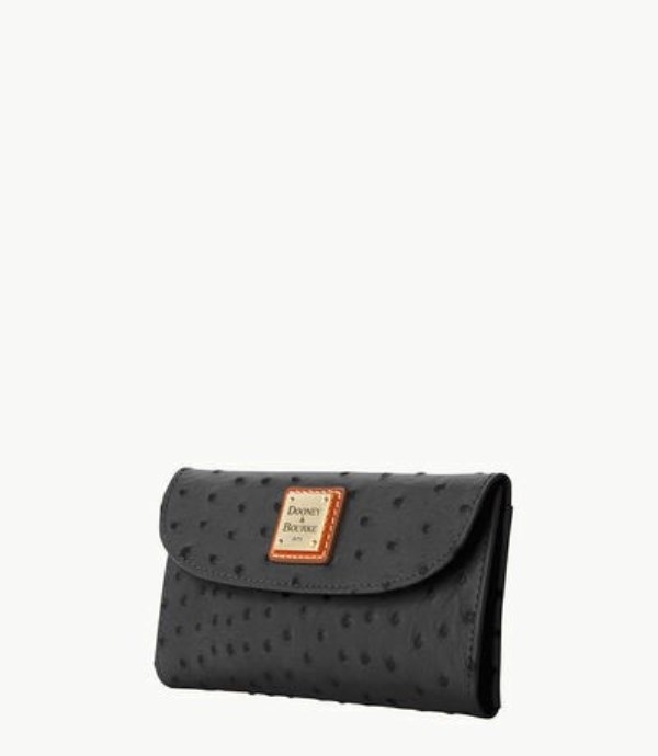 Black Dooney And Bourke Ostrich Continental Women's Clutch Bag | 15FWOTCUV