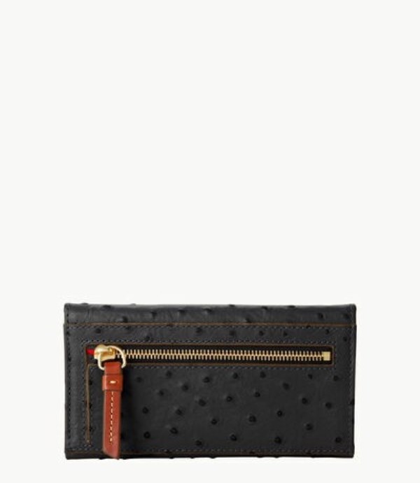 Black Dooney And Bourke Ostrich Continental Women's Clutch Bag | 15FWOTCUV