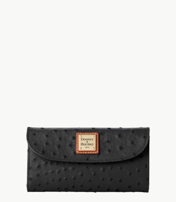 Black Dooney And Bourke Ostrich Continental Women\'s Clutch Bag | 15FWOTCUV