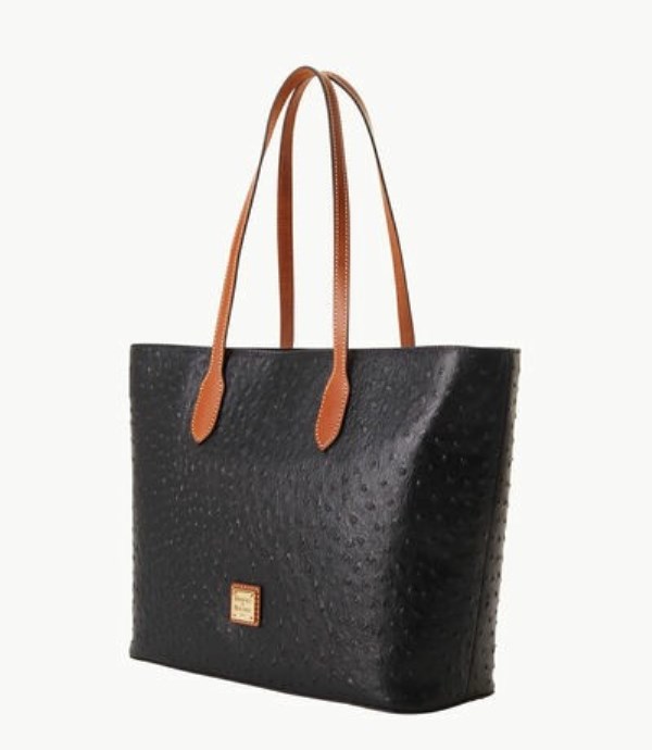 Black Dooney And Bourke Ostrich Large Women's Tote Bags | 14HYJCKOG