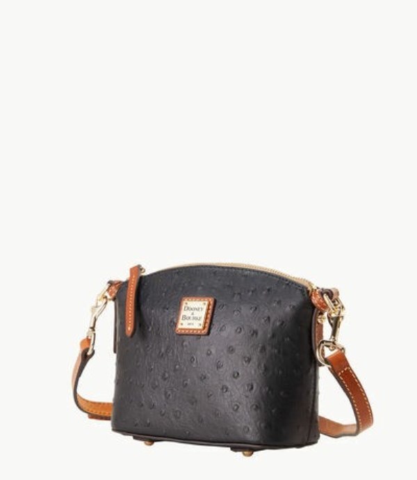 Black Dooney And Bourke Ostrich Mini Domed Women's Crossbody Bags | 67KSPYLWD