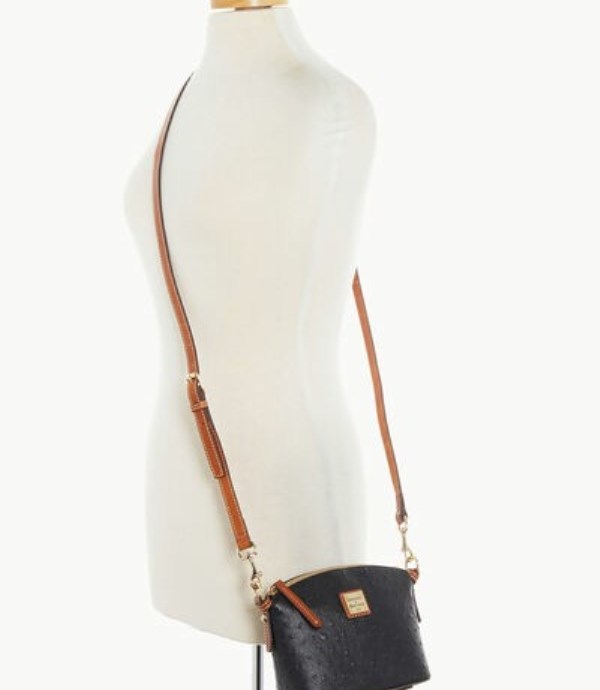 Black Dooney And Bourke Ostrich Mini Domed Women's Crossbody Bags | 67KSPYLWD