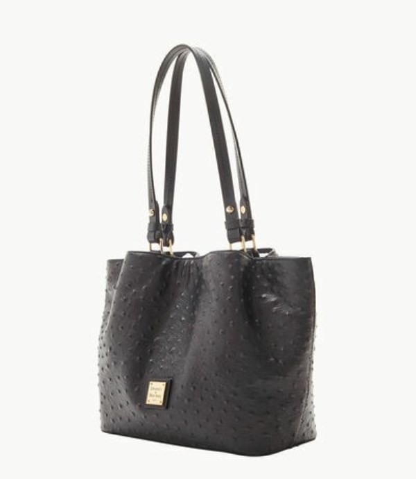 Black Dooney And Bourke Ostrich Small Flynn Women's Tote Bags | 53EANOTMQ