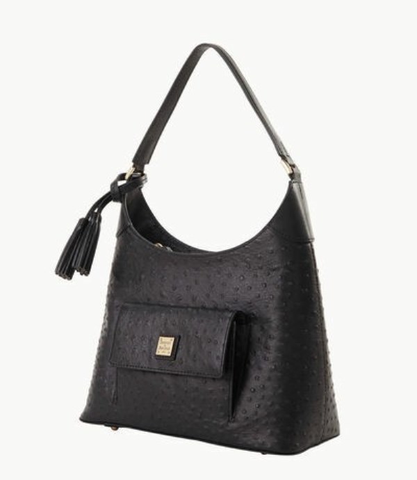 Black Dooney And Bourke Ostrich Small Women's Hobo Bag | 24WSRAGVJ