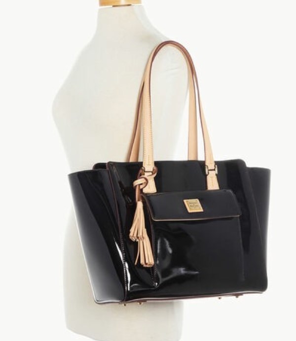 Black Dooney And Bourke Patent East West Women's Shopper Bag | 94LFSWVPY