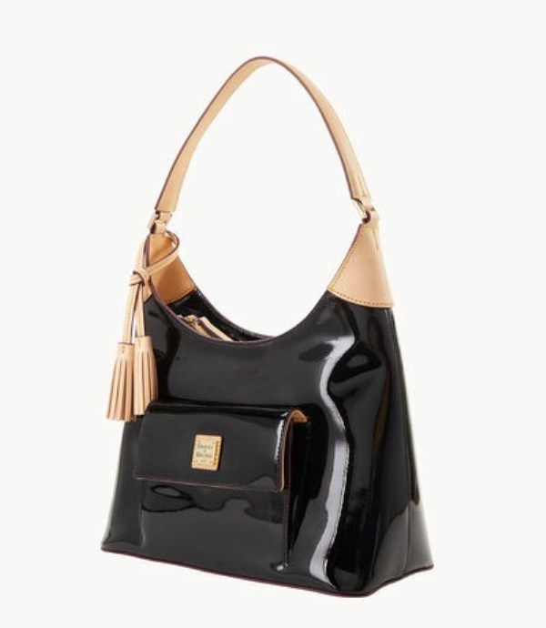 Black Dooney And Bourke Patent Women's Hobo Bag | 02XPCDGJO