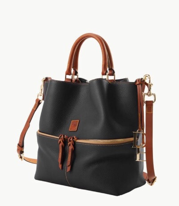 Black Dooney And Bourke Pebble Grain Dawson Women's Satchel Bags | 64BKQENGF