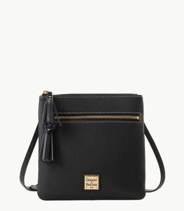 Black Dooney And Bourke Pebble Grain Double Zip Tassel Women\'s Crossbody Bags | 29QCDMVSN