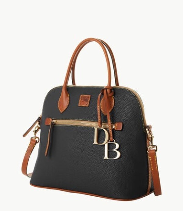 Black Dooney And Bourke Pebble Grain Large Domed Women's Satchel Bags | 14QUXBREW