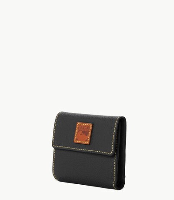 Black Dooney And Bourke Pebble Grain Small Flap Credit Women's Wallets | 91JXUYQGC