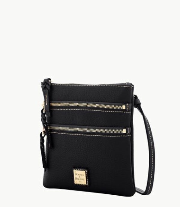 Black Dooney And Bourke Pebble Grain Triple Zip Women's Crossbody Bags | 38EKQPXOJ