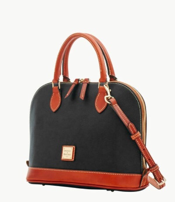 Black Dooney And Bourke Pebble Grain Zip Zip Women's Satchel Bags | 48LHVPNST