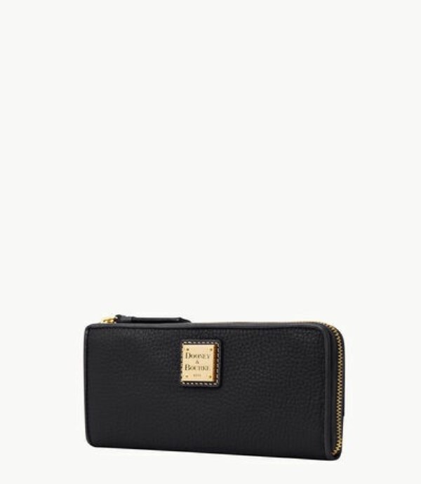 Black Dooney And Bourke Pebble Grain Zip Women's Wallets | 92XHZECQJ