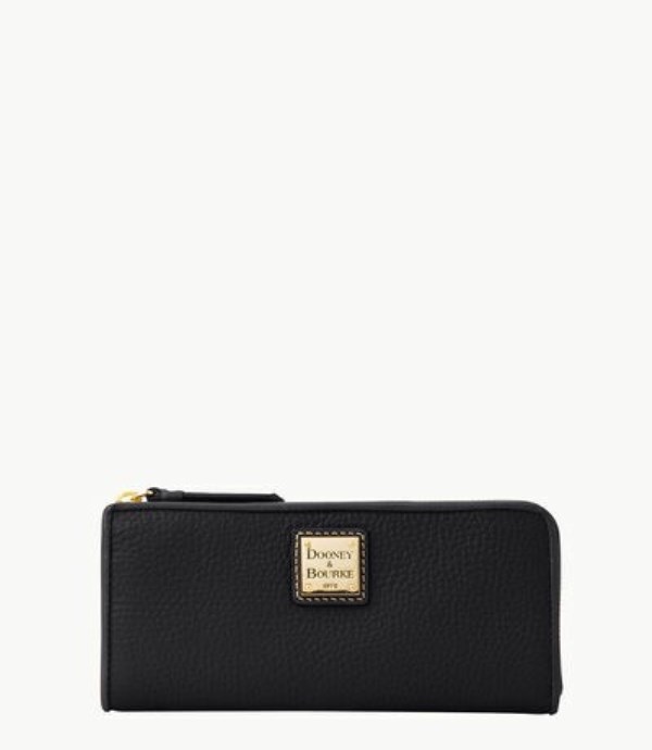 Black Dooney And Bourke Pebble Grain Zip Women\'s Wallets | 92XHZECQJ