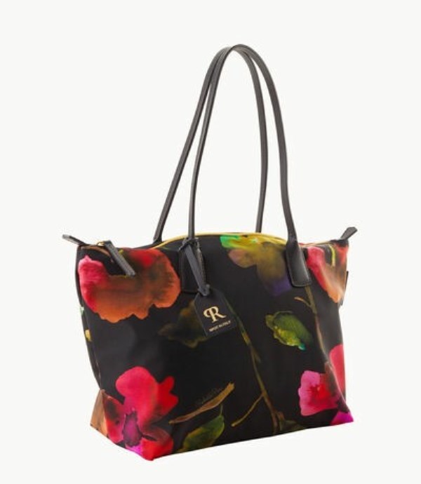 Black Dooney And Bourke Roberta Pieri Flower Classic Large Robertina Women's Tote Bags | 71CYVEWSI