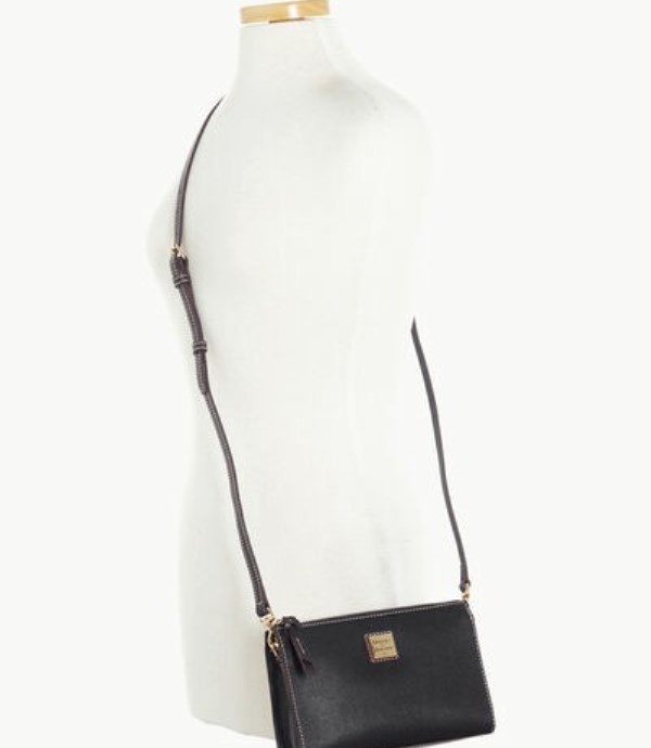 Black Dooney And Bourke Saffiano Janine Women's Crossbody Bags | 17EZFYOUC