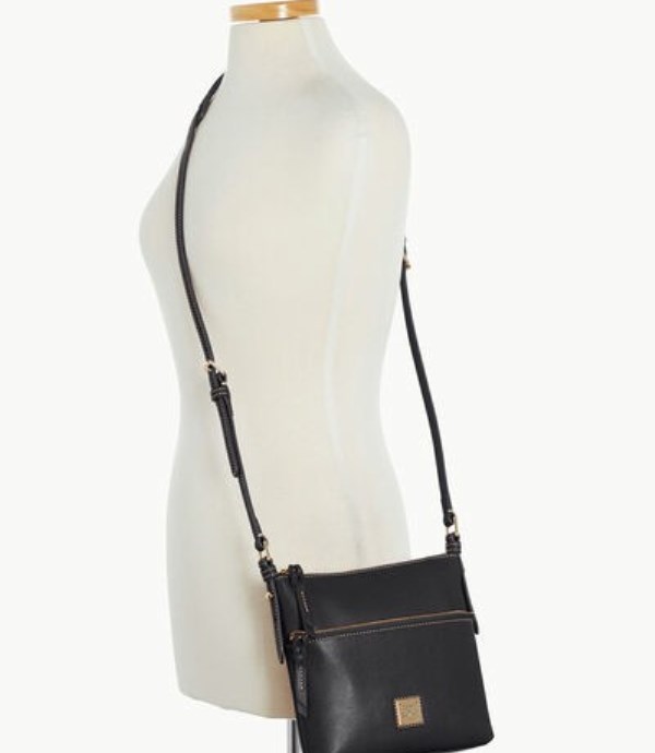 Black Dooney And Bourke Saffiano Letter Carrier Women's Crossbody Bags | 86DMAJNSH