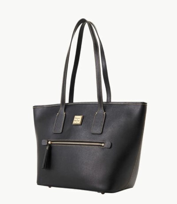 Black Dooney And Bourke Saffiano Small Women's Tote Bags | 03ORQXPBJ