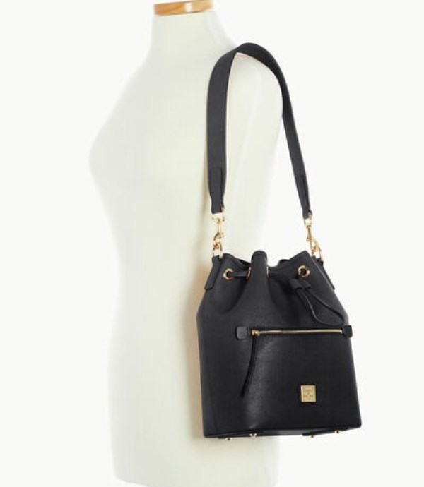 Black Dooney And Bourke Saffiano Women's Shoulder Bags | 46WXNIKBT