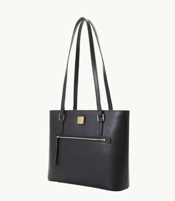 Black Dooney And Bourke Saffiano Women's Shopper Bag | 91OPKRDNG