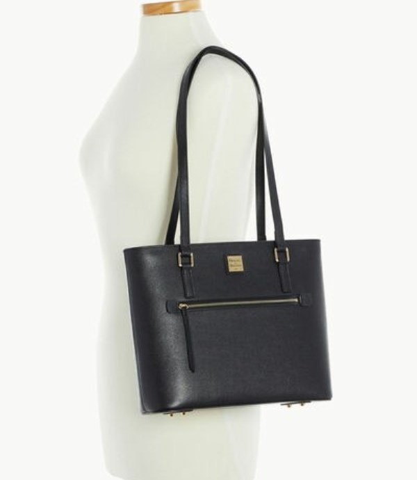 Black Dooney And Bourke Saffiano Women's Shopper Bag | 91OPKRDNG