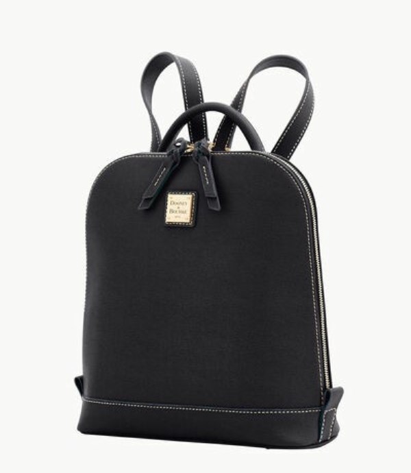 Black Dooney And Bourke Saffiano Zip Pod Women's Backpacks | 25QUMVHXR