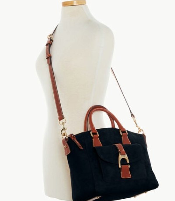 Black Dooney And Bourke Suede Naomi Women's Satchel Bags | 12TQLVUIH