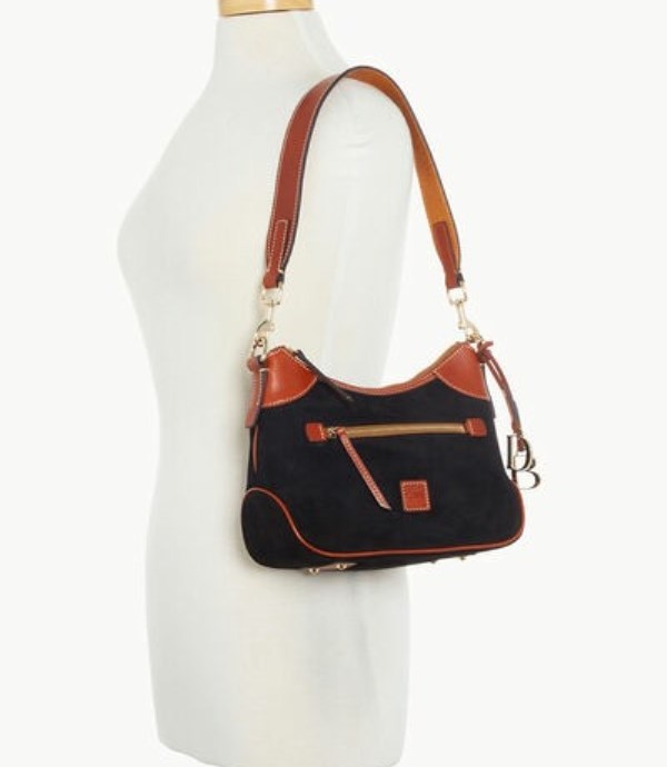 Black Dooney And Bourke Suede Small Women's Hobo Bag | 50WQEXBGH