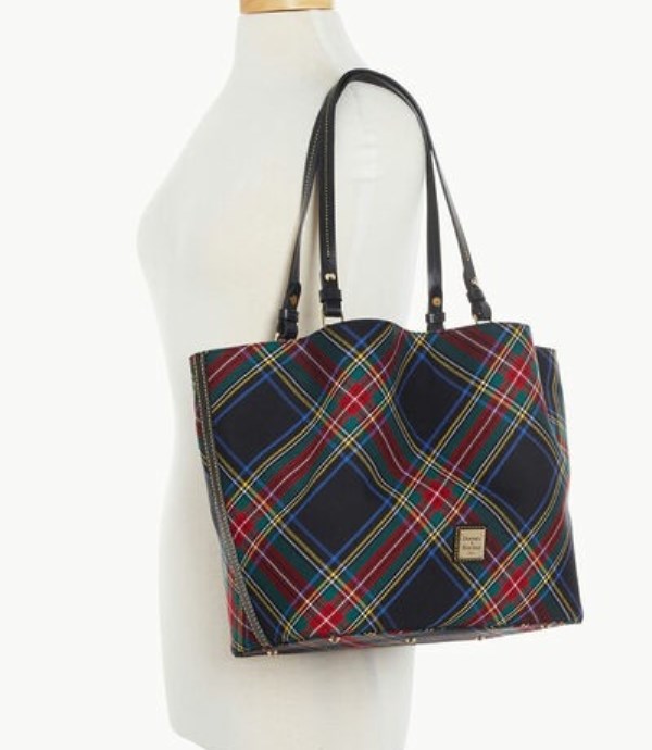 Black Dooney And Bourke Tartan Flynn Women's Tote Bags | 04GAXHFPW