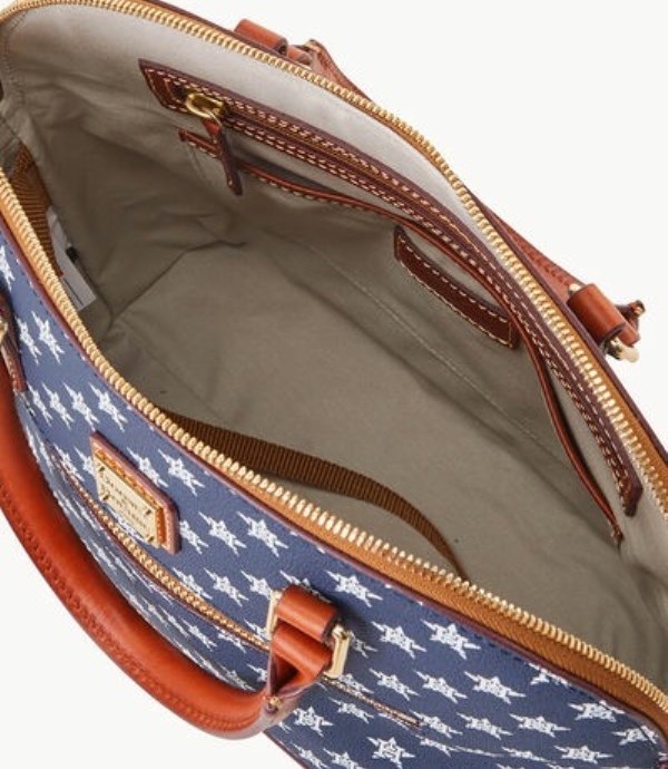 Blue Dooney And Bourke MLB Astros Domed Zip Women's Satchel Bags | 06UNCZPRL