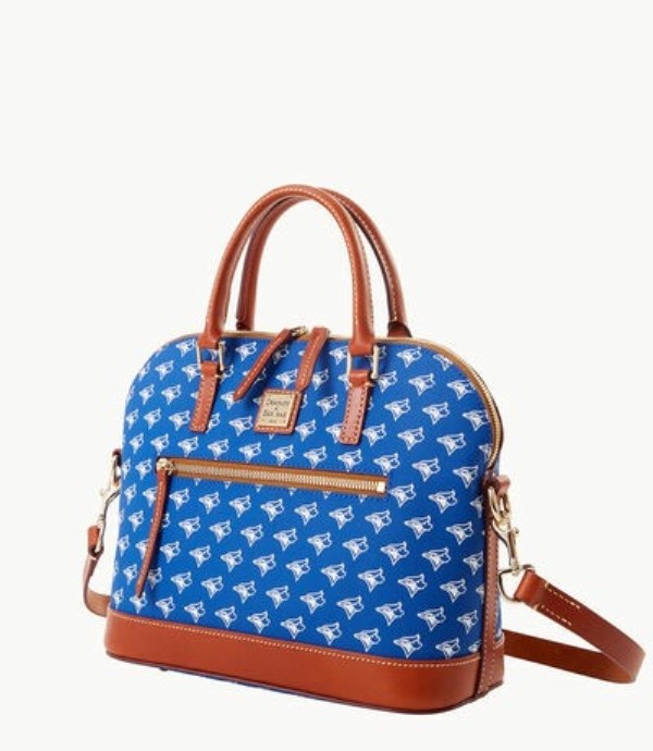 Blue Dooney And Bourke MLB Blue Jays Domed Zip Women's Satchel Bags | 48LGYRJIP