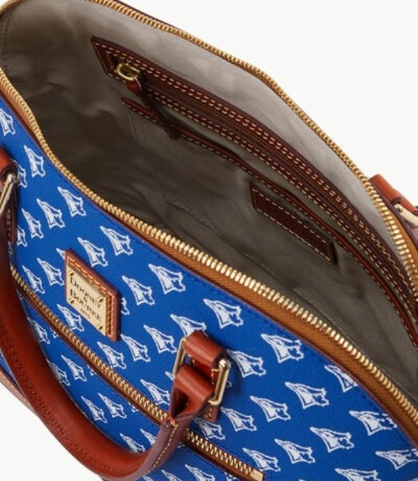 Blue Dooney And Bourke MLB Blue Jays Domed Zip Women's Satchel Bags | 48LGYRJIP