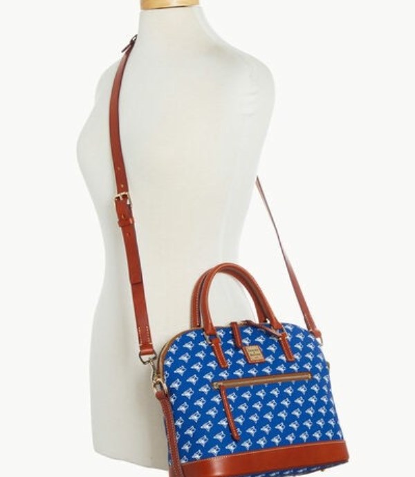 Blue Dooney And Bourke MLB Blue Jays Domed Zip Women's Satchel Bags | 48LGYRJIP