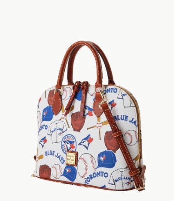 Blue Dooney And Bourke MLB Blue Jays Zip Zip Women's Satchel Bags | 46NHYDBSG