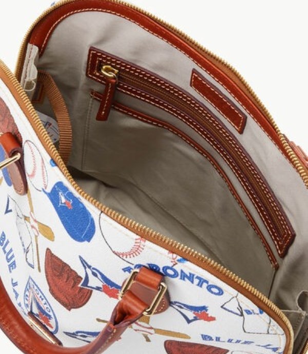 Blue Dooney And Bourke MLB Blue Jays Zip Zip Women's Satchel Bags | 46NHYDBSG