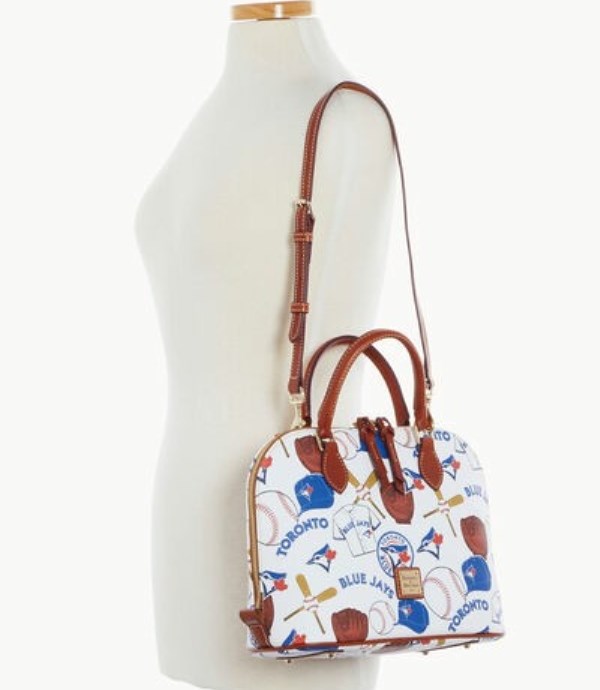 Blue Dooney And Bourke MLB Blue Jays Zip Zip Women's Satchel Bags | 46NHYDBSG