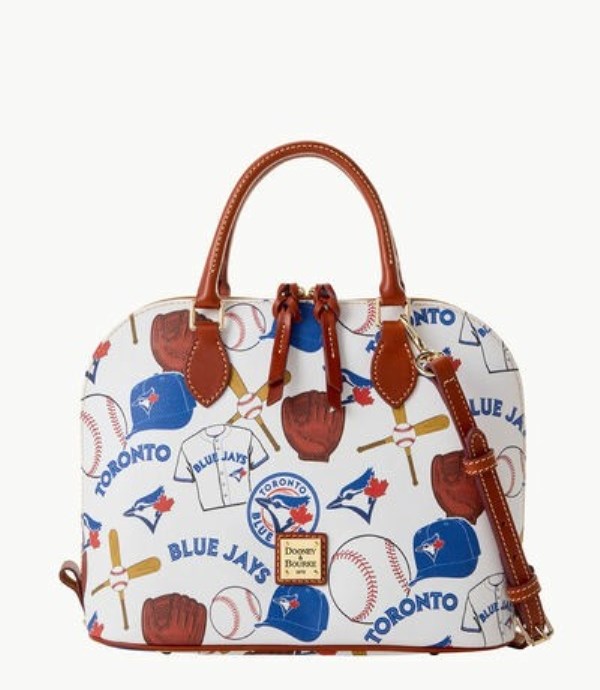 Blue Dooney And Bourke MLB Blue Jays Zip Zip Women\'s Satchel Bags | 46NHYDBSG