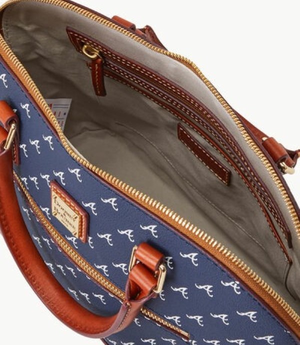 Blue Dooney And Bourke MLB Braves Domed Zip Women's Satchel Bags | 16YVKSIDZ