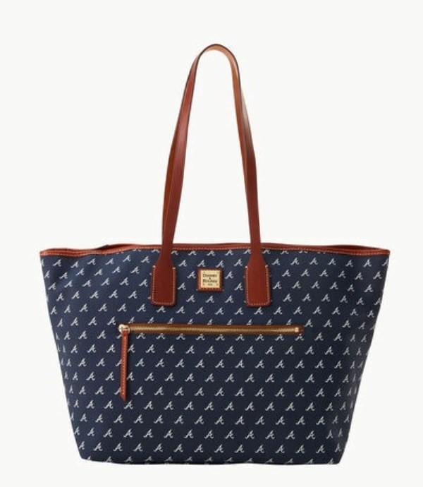 Blue Dooney And Bourke MLB Braves Large Women\'s Tote Bags | 81QKXUPAV