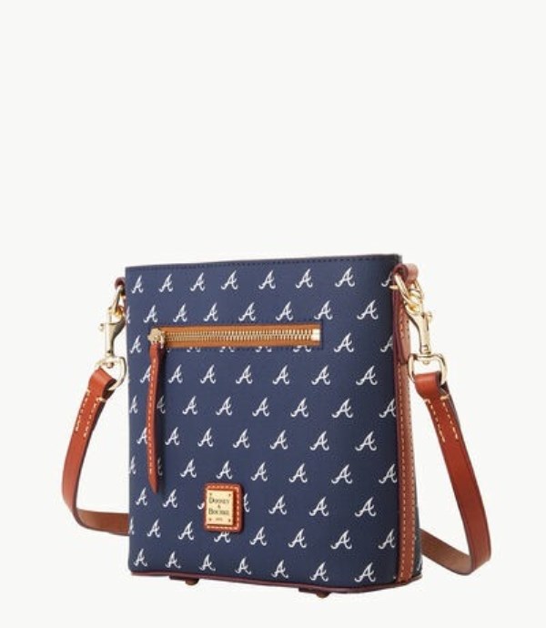 Blue Dooney And Bourke MLB Braves Small Zip Women's Crossbody Bags | 68IZPUALJ