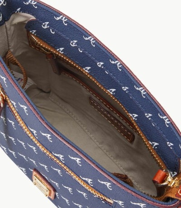 Blue Dooney And Bourke MLB Braves Small Zip Women's Crossbody Bags | 68IZPUALJ