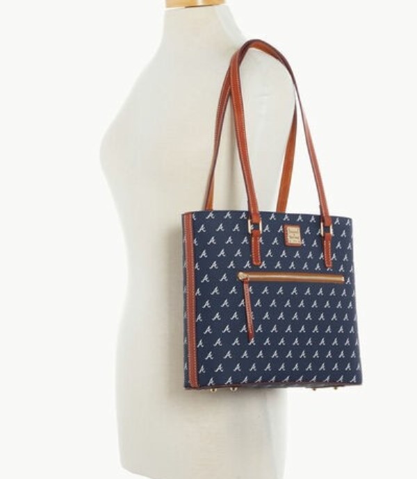 Blue Dooney And Bourke MLB Braves Women's Shopper Bag | 42GAHXQRZ