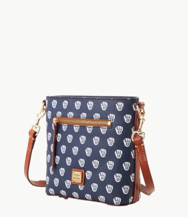 Blue Dooney And Bourke MLB Brewers Small Zip Women's Crossbody Bags | 10EJDXMGY