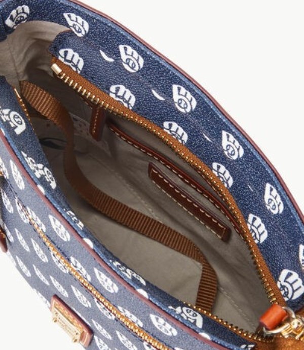 Blue Dooney And Bourke MLB Brewers Small Zip Women's Crossbody Bags | 10EJDXMGY